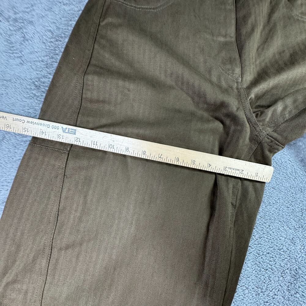 Zara Linen Cotton Blend Barrel Pants Herringbone Womens L High Waist 32x29 - Picture 8 of 10
